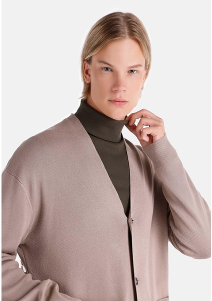 Comfort Fit Erkek Bej Hırka