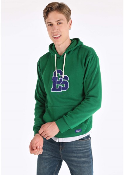 Regular Fit Erkek Yeşil Sweatshirt