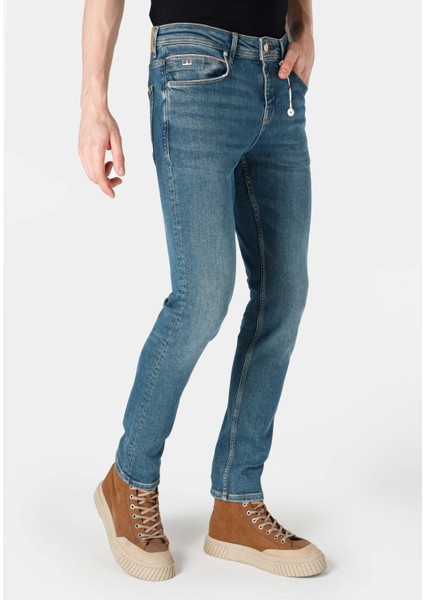 044 Karl Straight Fit Düşük Bel Düz Paça Erkek Yeşil Jean Pantolon