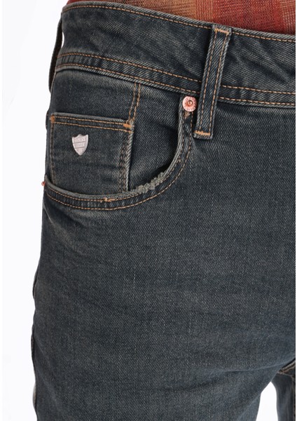 044 Karl Straight Fit Düşük Bel Düz Paça Erkek Yeşil Jean Pantolon