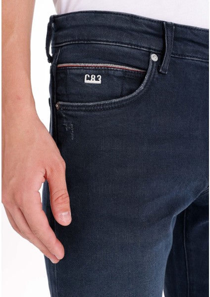 041 Danny Slim Fit Düşük Bel Dar Paça Erkek Koyu Mavi Jean Pantolon