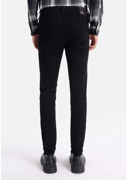 Skinny Fit Düşük Bel Dar Paça Erkek Siyah Jean Pantolon fiyatları
