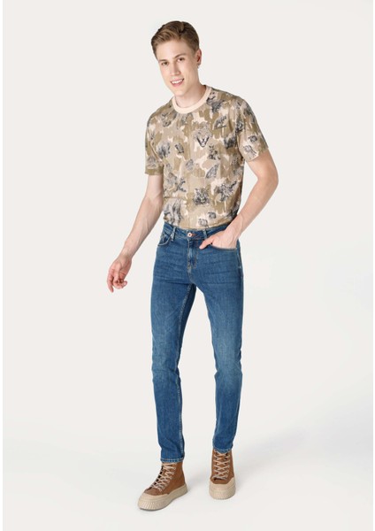 044 Karl Straight Fit Düşük Bel Düz Paça Erkek Mavi Jean Pantolon