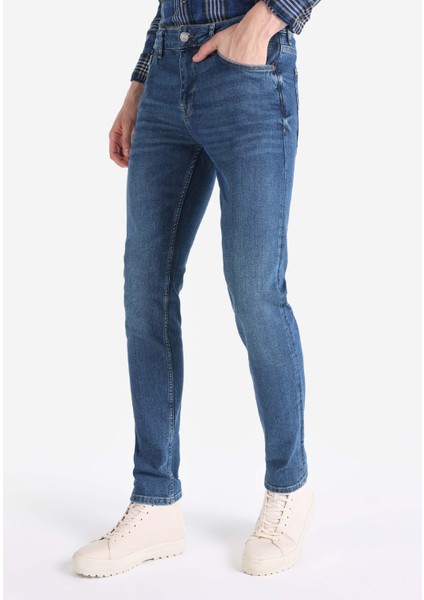 044 Karl Regular Fit Düşük Bel Düz Paça Mavi Erkek Pantolon