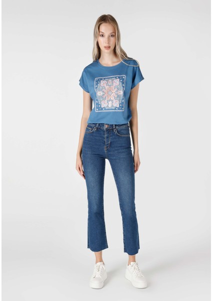 771 Emery Regular Fit Yüksel Bel Kısa Ispanyol Paça Kadın Denim Jean Pantolon