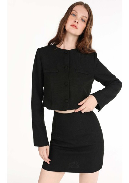 Regular Fit Kadın Siyah Ceket Cl1065871