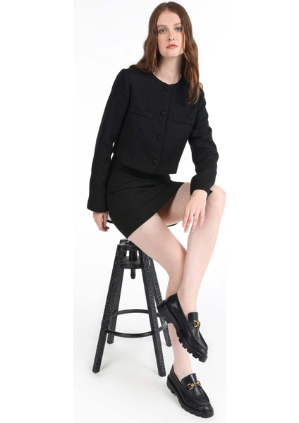 Regular Fit Kadın Siyah Ceket Cl1065871