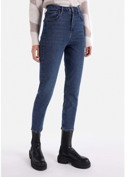 891 Maya Slim Fit Orta Bel Daralan Paça Kadın Mavi Jean Pantolon