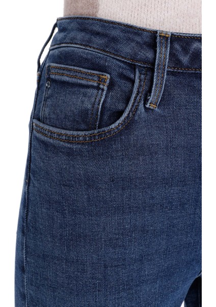 891 Maya Slim Fit Orta Bel Daralan Paça Kadın Mavi Jean Pantolon