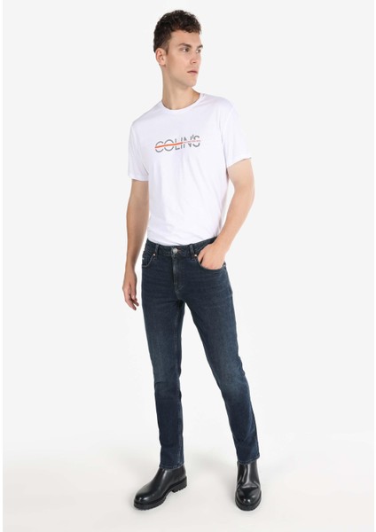 Straight Fit Orta Bel Düz Paça Erkek Lacivert Jean Pantolon modelleri