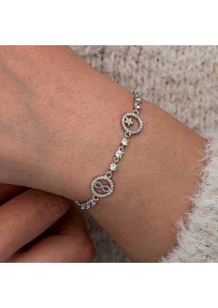 Gümüş Halka İçinde Şans Kadın Bileklik fiyatları