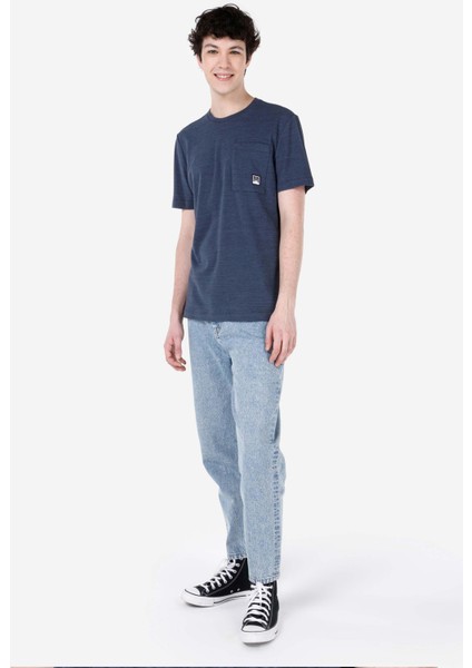 Regular Fit Yuvarlak Yaka Erkek Mavi Kısa Kol Tişört Cl1066740 modelleri