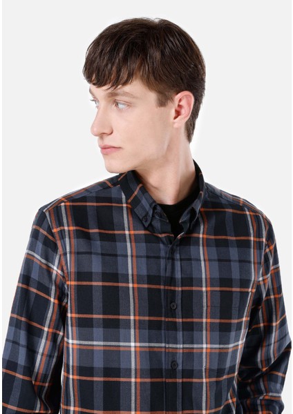 Slim Fit Siyah Erkek Uzun Kol Gömlek