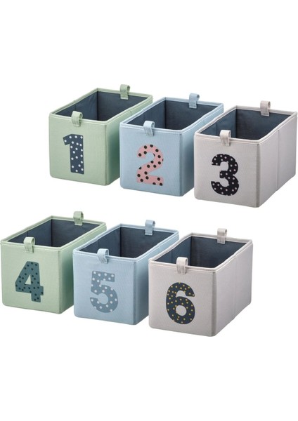 6 Parça Çocuk Odası Düzenleyici Kutu Seti 17 x 27 x 17 cm Ikea 6'lı Set Saklama Kutusu Düzenleme