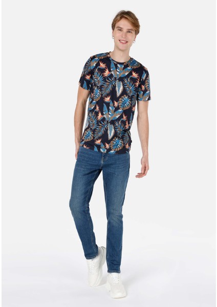 Regular Fit Yuvarlak Yaka Erkek Lacivert Kısa Kol Tişört Cl1067731 modelleri