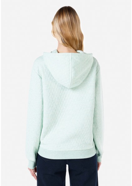 Regular Fit Basic Yeşil Kadın Sweatshirt