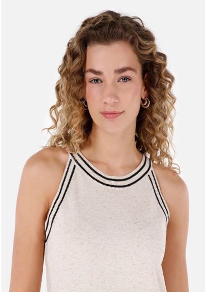 Regular Fit Kadın Ekru Kolsuz Elbise Cl1068052