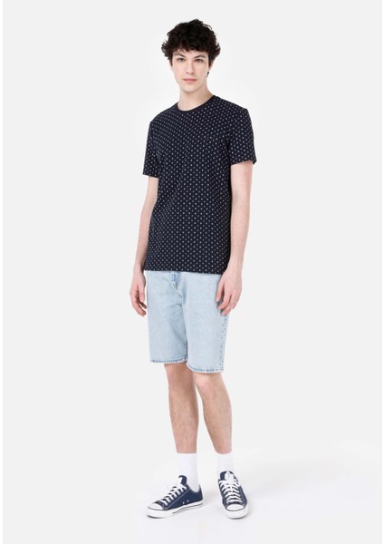 Regular Fit Yuvarlak Yaka Erkek Lacivert Kısa Kol Tişört Cl1068264 modelleri