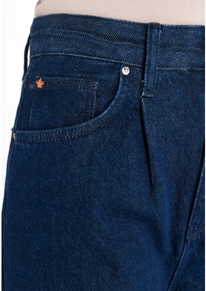 985 Lori Normal Kesim Yüksek Bel Geniş Paça Mavi Kadın Pantolon CL1068703_Q1.V1_DN43179