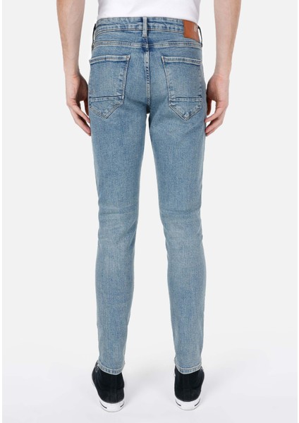 041 Danny Slim Fit Düşük Bel Dar Paça Erkek Mavi Jean Pantolon Cl1068542