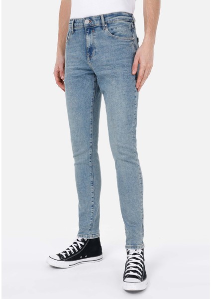 041 Danny Slim Fit Düşük Bel Dar Paça Erkek Mavi Jean Pantolon Cl1068542