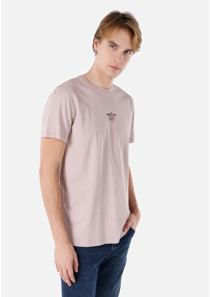 Regular Fit Yuvarlak Yaka Erkek Pembe Kısa Kol Tişört Cl1068540