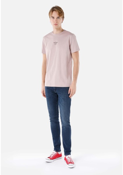 Regular Fit Yuvarlak Yaka Erkek Pembe Kısa Kol Tişört Cl1068540
