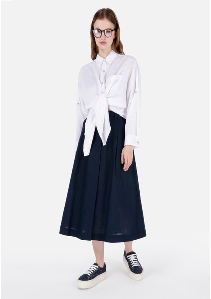 Midi Skirt Kadın Lacivert Etek Cl1068921