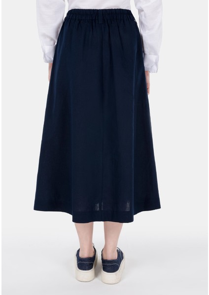 Midi Skirt Kadın Lacivert Etek Cl1068921