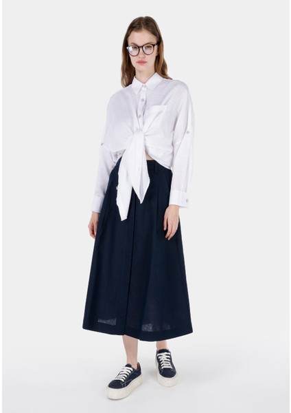 Midi Skirt Kadın Lacivert Etek Cl1068921