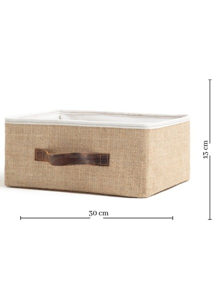 Jüt Dolap İçi Organizer Takı, Makyaj, Banyo, Ofis Düzenleyici Saklama Kutusu Organizer 30x23x13 cm