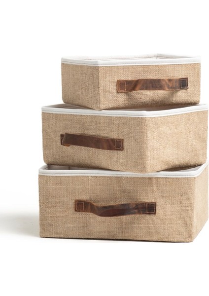 Jüt Dolap İçi Organizer Takı, Makyaj, Banyo, Ofis Düzenleyici Saklama Kutusu Organizer 30x23x13 cm