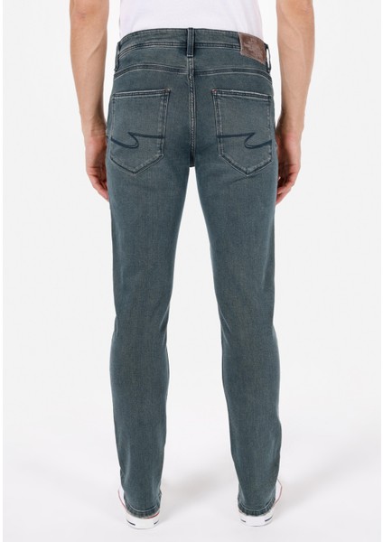 044 Karl Straight Fit Erkek Mavi Jean Pantolon