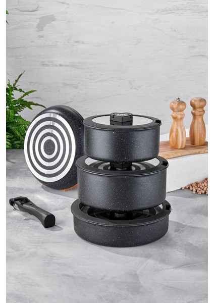 Easy Connect 8 Parça Tencere Seti / Ergonomik Tak Çıkar Sap