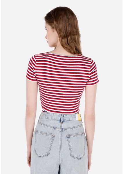 Kırmızı Kadın Tshirt K.kol