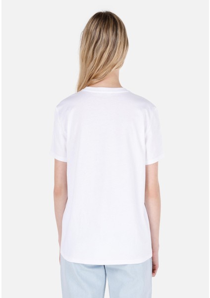 Regular Fit Yuvarlak Yaka Kadın Beyaz Kısa Kol Tişört Cl1069108 fiyatları