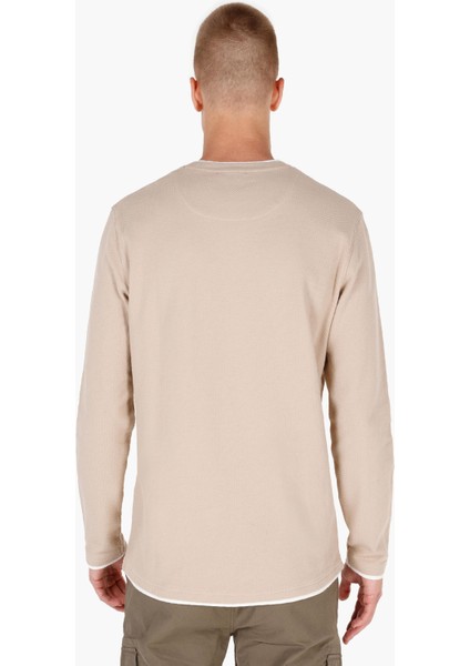 Bej Erkek Tshirt U.kol