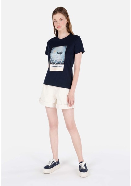 Lacivert Kadın Tshirt K.kol modelleri