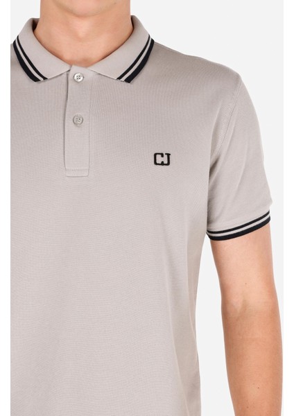 Regular Fit Polo Yaka Düz Erkek Taş Kısa Kol Tişört fırsatları