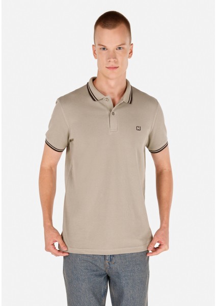 Regular Fit Polo Yaka Düz Erkek Yeşil Kısa Kol Tişört