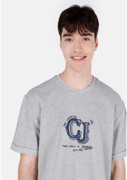 Gri Erkek Tshirt K.kol