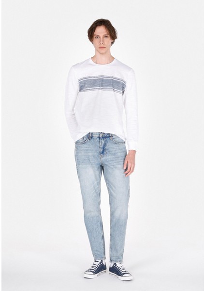 054 Neıl Loose Tapered Fit Erkek Mavi Jean Pantolon CL1074512