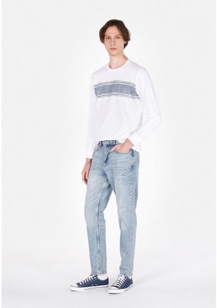 054 Neıl Loose Tapered Fit Erkek Mavi Jean Pantolon CL1074512