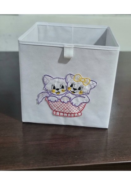 Siyah Nakışlı Bebek ve Çocuk Odası Düzenleyici Saklama Kutusu Oyuncak Kutusu Organizer