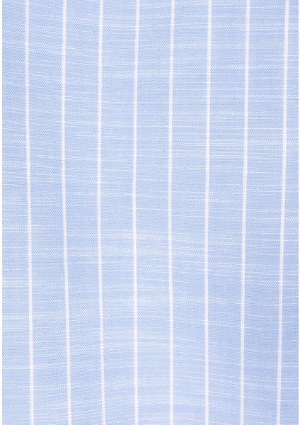 Regular Fit Shirt Neck Çizgili Erkek Mavi Uzun Kol Gömlek CL1073113
