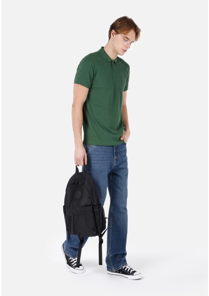 Classic Fit Polo Yaka Düz Erkek Yeşil Kısa Kol Tişört