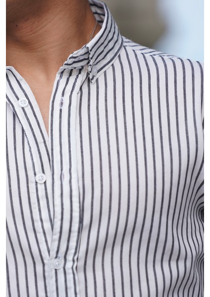 Erkek Çizgili Gömlek Regular Fit Kalıp Kumaş Pamuk Likralı modelleri