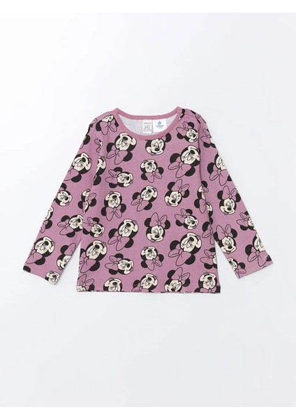 Lcw Baby Lila Bisiklet Yaka Minnie Mouse Baskılı Kız Bebek Pijama Takımı 24-36 Ay