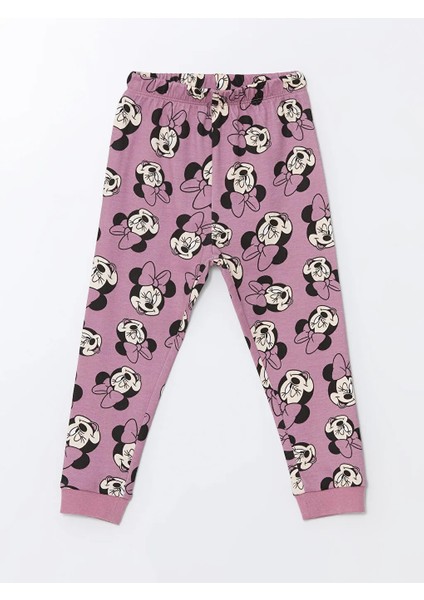 Lcw Baby Lila Bisiklet Yaka Minnie Mouse Baskılı Kız Bebek Pijama Takımı 24-36 Ay