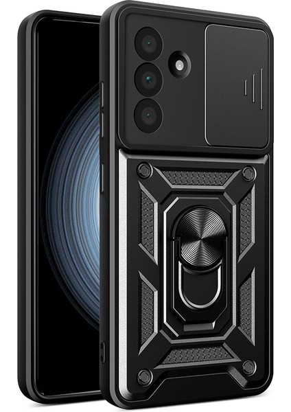 Samsung Galaxy A36 Uyumlu Kılıf Pars Lens Sürgülü Yüzüklü Standlı Korumalı Kılıf
